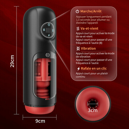 Masturbateur masculin à 8 poussées et 8 vibrations à 3 canaux - photo 5