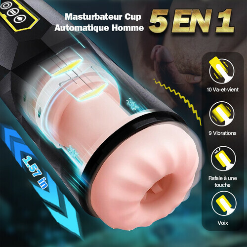 Masturbateur masculin automatique à 10 va-et-vient et 9 vibrations - photo 2