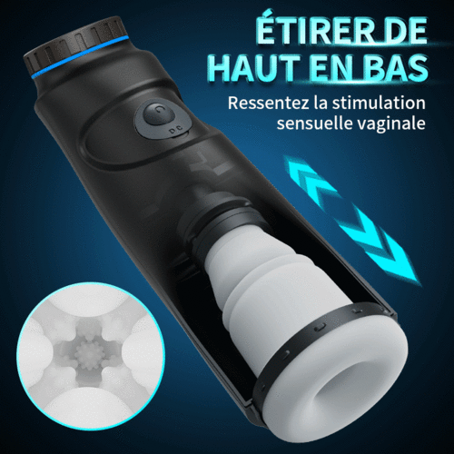 Masturbateur noir pour homme à vitesse réglable et sans palier pour pousser et tordre - photo 2