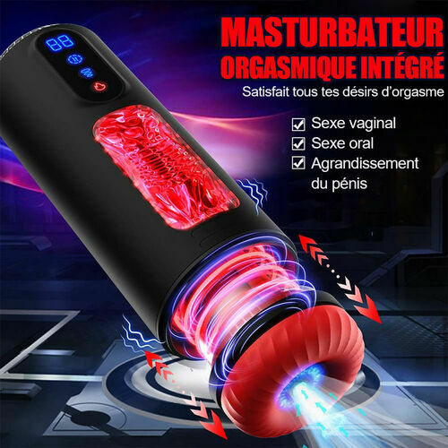 Masturbateur pour hommes à 9 fréquences avec fonctions télescopiques, vibrantes, d’aspiration et de chauffage - photo 4