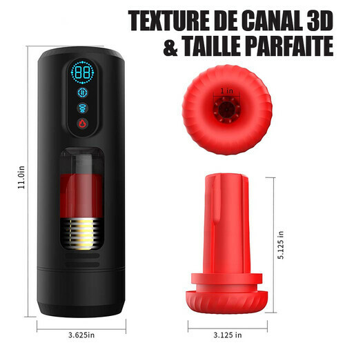 Masturbateur pour hommes à 9 fréquences avec fonctions télescopiques, vibrantes, d’aspiration et de chauffage - photo 6