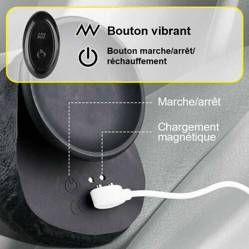 Maurice - Gode Chauffant à Vibrations et Poussées Marron Grande Taille pour Hommes et Femmes - photo 5