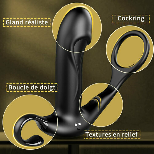 【Meilleure vente des nouveautés】Boucle de doigt 10 vibrations va-et-vient Masseur de prostate