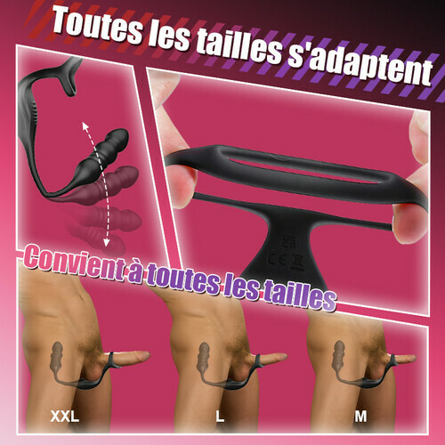 Mike - 9 Masseur Prostatique Wearable à Vibrations et Pulsations avec Anneau Pénienn - photo 5