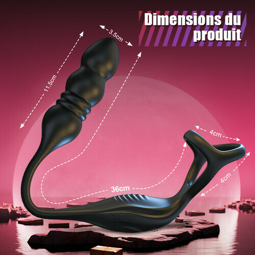 Mike - 9 Masseur Prostatique Wearable à Vibrations et Pulsations avec Anneau Pénienn - photo 8
