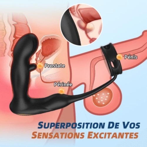 【NEW】Masseur de prostate en silicone vibrant et battant avec anneau pénien - photo 4