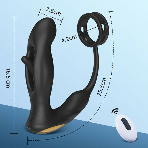 【NEW】Masseur de prostate en silicone vibrant et battant avec anneau pénien - photo 6