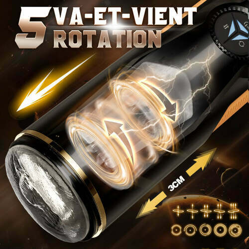 【NOUVEAU】Dylan Masturbateur Cup Automatique 2 en 1 Vulve Bouche 5 Va-et-vient Rotation - photo 2