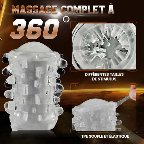 【NOUVEAU】Dylan Masturbateur Cup Automatique 2 en 1 Vulve Bouche 5 Va-et-vient Rotation - photo 3