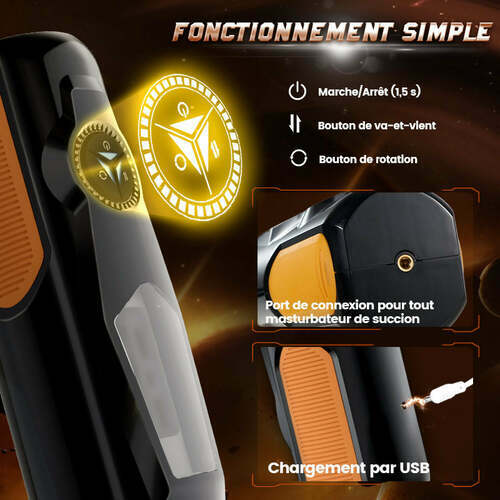 【NOUVEAU】Dylan Masturbateur Cup Automatique 2 en 1 Vulve Bouche 5 Va-et-vient Rotation - photo 6