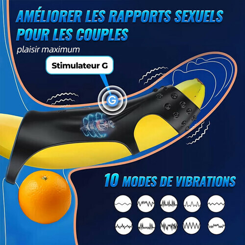 【Nouveau! pendant seulement 7 jours!】Anneau pénien vibrant 10 avec stimulation du point G et téléco