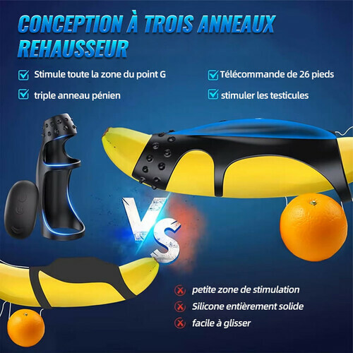 【Nouveau! pendant seulement 7 jours!】Anneau pénien vibrant 10 avec stimulation du point G et téléco