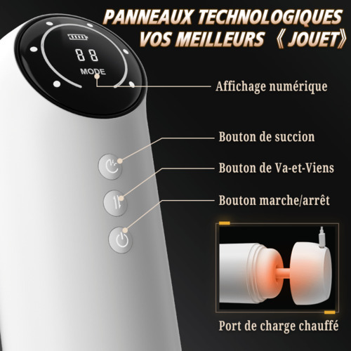 【Offrir un cadeau】4 Poussée 4 Aspiration 10 Vibration Fonction chauffante Masturbateur cup - photo 6