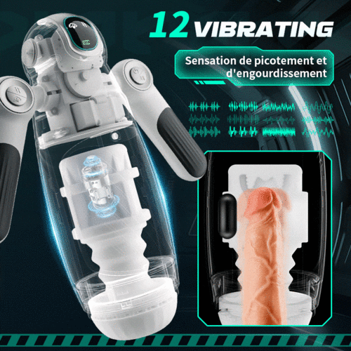 【Offrir un cadeau】Double poignée 12 Frequenz Vibration 7 Frequenz Coupes de Masturbateur cup - photo 3