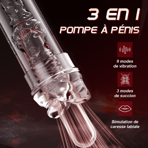 Oral Love-Pompe à pénis améliorée 2 en 1 avec fonction d'aspiration et de vibration - photo 2