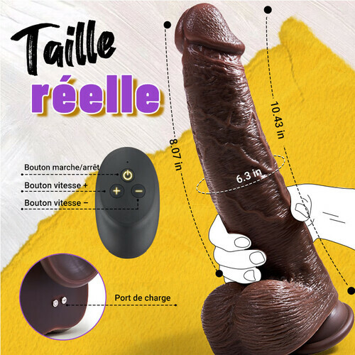 Outrider Dildo vibrant et à va-et-vient, épais, long et réaliste 10,75 pouces - photo 6