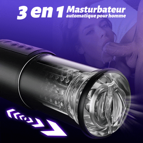 PIONNIER 3 en 1 Masturbateur Cup 10 vibrations 5 suctions 5 va-et-vient - photo 2
