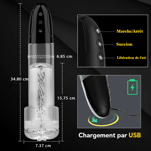 Pompe à pénis automatique 2 en 1 avec 3 modes de succion, Moruioy - photo 8