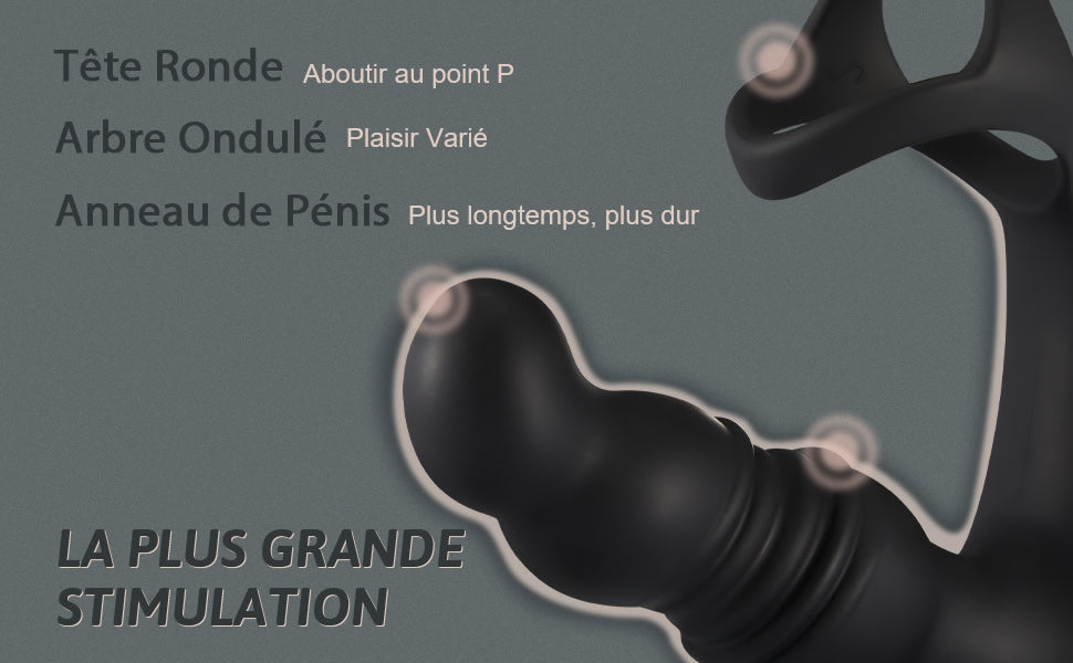 Telescopic and vibrating whale tail with cock ring - Detail 2