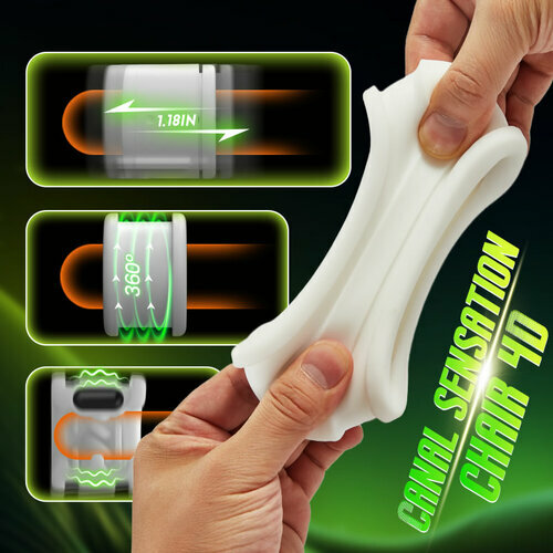 Raiden - Double ouverture 7 vibrations 5 rotations et va-et-vient Masturbateur portable de sexe oral