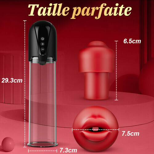 Red Fury Armour - Pompe à pénis à 9 niveaux d'aspiration avec orifice rouge et tunnel texturé - photo 7