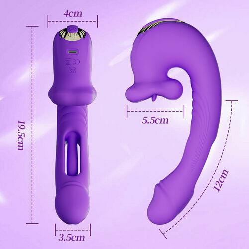 Isolde – Vibrateur amélioré avec bouche, langue léchant la clitoris et battements sur le point G - photo 7
