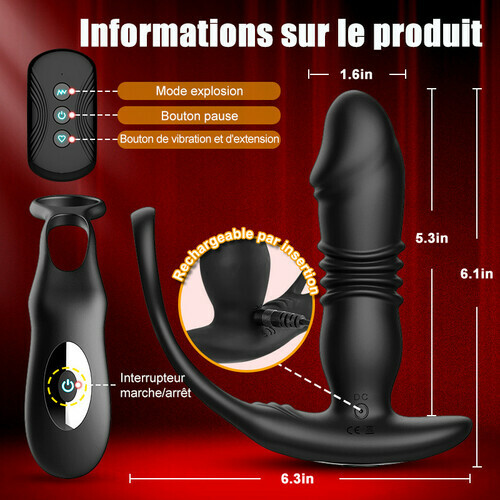 SAUL Vibromasseur de prostate avec 3 mouvements de va-et-vient et 12 vibrations - photo 7