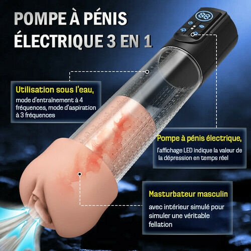 【Prix de découverte】Pompe à pénis électrique avec affichage de la pression, amplificateur de vide, 4 modes d'entraî - photo 3