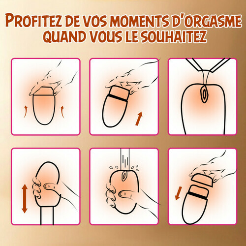 Simulation de vagin Masturbateur manuel portable en forme d'œuf Compagnon d'orgasme pour la maison et le vo - photo 6