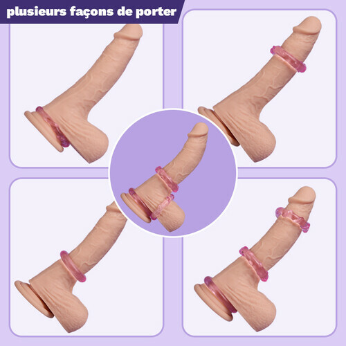 Set de 3 anneaux de pénétré - Anneaux en TPE haute élasticité pour le plaisir masculin - photo 6