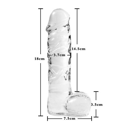 Simulation de phallus en verre transparent couleur transparente - photo 5