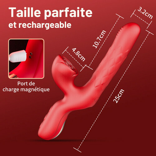 7 vibratrice G-Pot stimule avec le clitoris rose qui appuie - photo 7