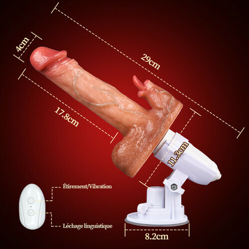 Sex Machine 90° Réglable Automatiquement 8 Godes Vibrants, Vibrants et Léchants Vibrateur - photo 4