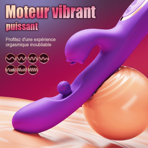 Stimulateur de clitoris léchant la langue Vibromasseur point G avec rotation à 360° et boule de frottement - photo 4