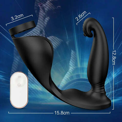 Stimulateur de prostate avec cockring, 3 vibrations, 6 impulsions et télécommande - photo 5