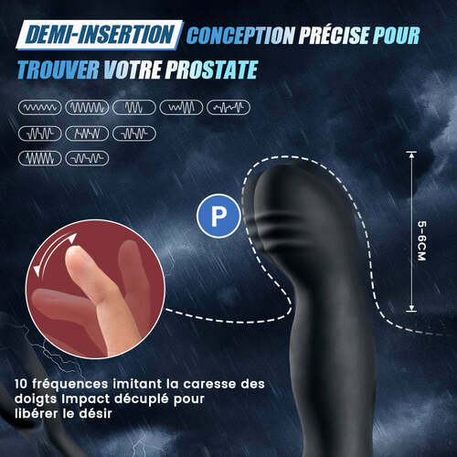 Stimulateur prostatique à balancement avec 10 tapotements et 10 vibrations, double moteur - photo 2