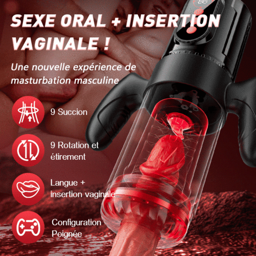 Terminator - Sexe oral x vaginal! 9 rotations télescopiques+9 succions Masturbateur masculi - photo 2
