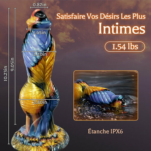Texture animale 7 vibrations à poussée grand ventouse monstre gode 10,23 pouces - photo 7