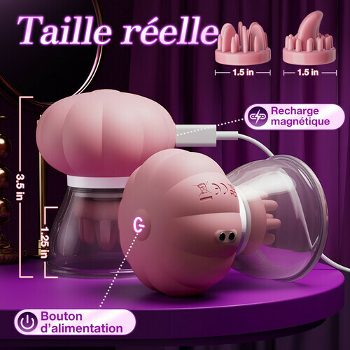 Thaliane – Jouets manuels de succion et de rotation pour les mamelons avec deux têtes de brosse différentes - photo 1