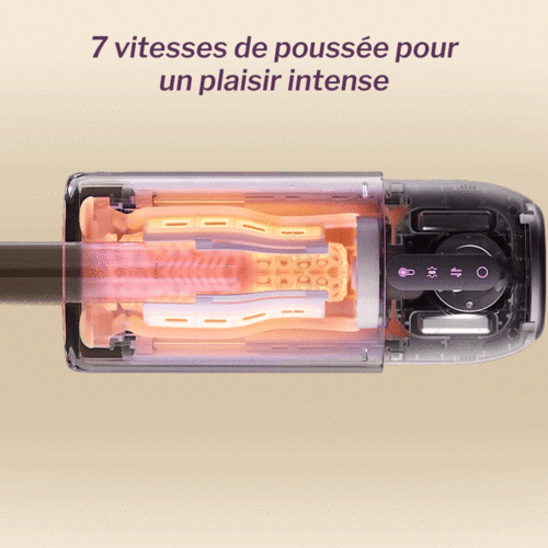 Vibedry - Masturbateur chauffant pour hommes, 7 niveaux de téléscopage, 5 modes de vibration, contrôlé par applicat - photo 2