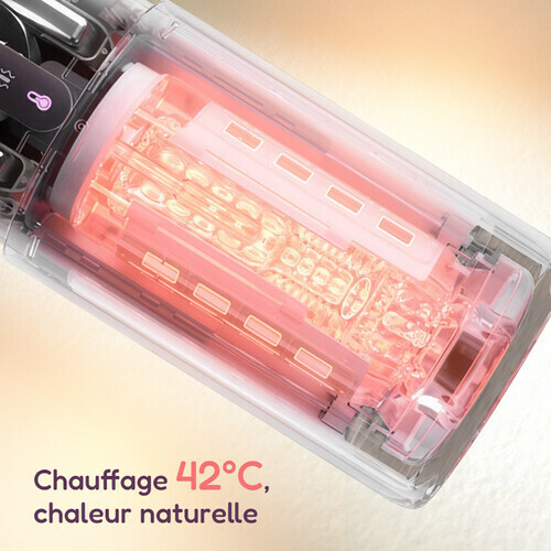 Vibedry - Masturbateur chauffant pour hommes, 7 niveaux de téléscopage, 5 modes de vibration, contrôlé par applicat - photo 4