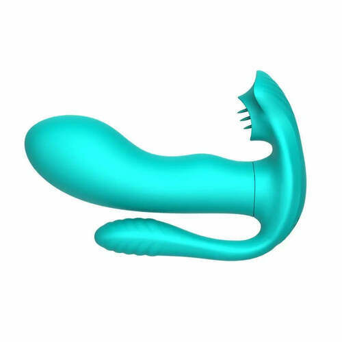 Vibrateur allongé sirène avec 9 modes de vibration, couleur bleu marine, YIRAN - photo 4