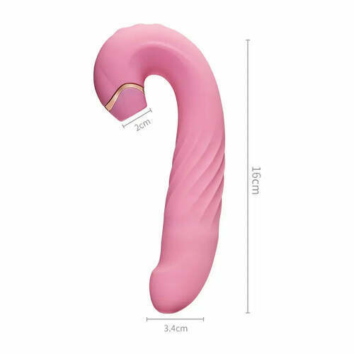Vibromasseur féminin rose avec 10 suctions, 10 vibrations et 3 mouvements de va-et-vient - photo 4