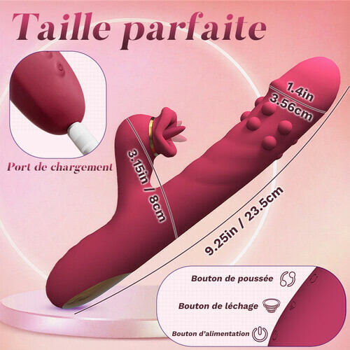Vibromasseur point G avec léchage de langue et vibrations à poussées pour couples - photo 5