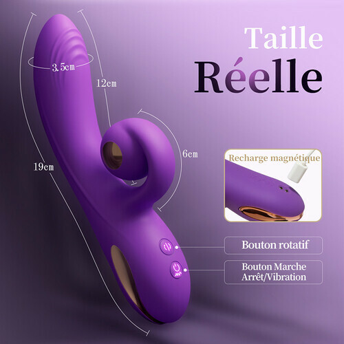 Vibromasseur point G avec rotation spirale à 360° et 10 modes pour stimulation vaginale et clitoridienne - photo 6