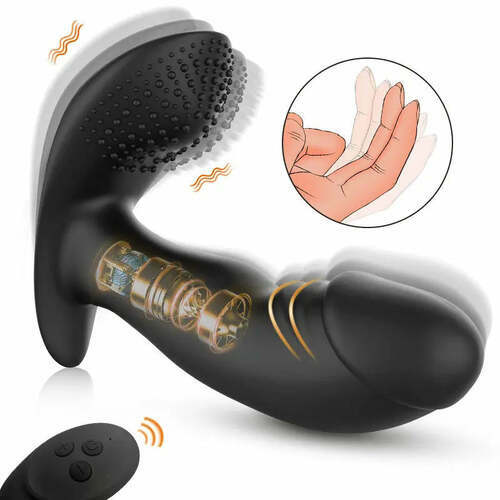 Vibromasseur prostatique 3 en 1 avec boules, couleur noir - photo 1