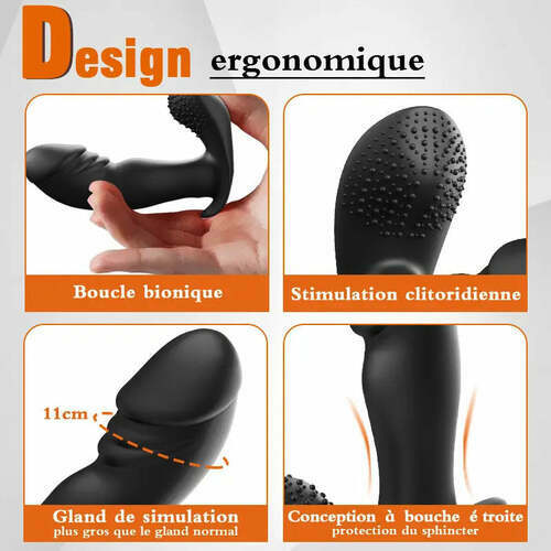 Vibromasseur prostatique 3 en 1 avec boules, couleur noir - photo 4