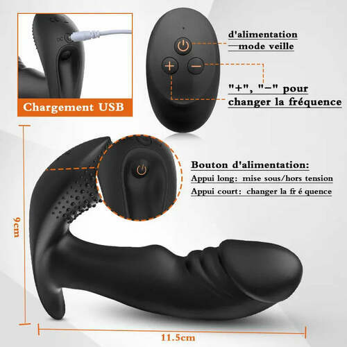 Vibromasseur prostatique 3 en 1 avec boules, couleur noir - photo 5