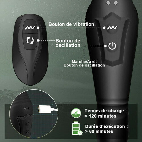 Warrior - Masseur de prostate en forme de C avec 10 vibrations pour hommes, couples, gays - photo 3