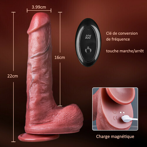 Western Cowboy – Télescope à 9 fréquences + vibration, reconstruction de gode ultra-simulation 1:1 - photo 2